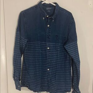 Arizona Jean Company Blue Casual Button Down Shirt